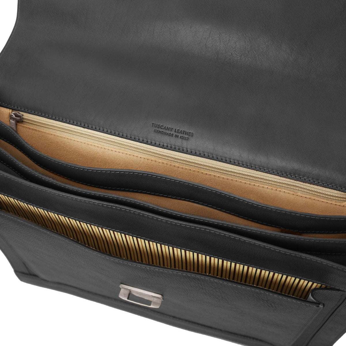 Maletines de piel Cremona - 3 compartment matte leather briefcase | TL142448 San Rocco Italia