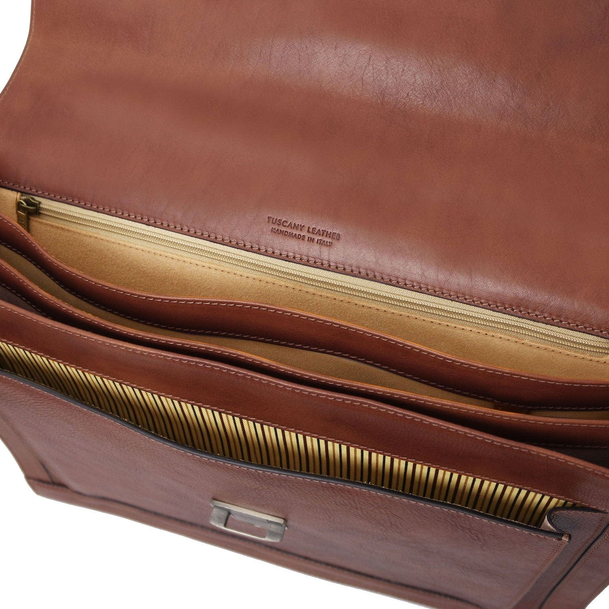Maletines de piel Cremona - 3 compartment matte leather briefcase | TL142448 San Rocco Italia