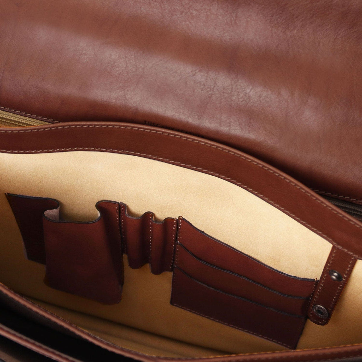 Maletines de piel Cremona - 3 compartment matte leather briefcase | TL142448 San Rocco Italia