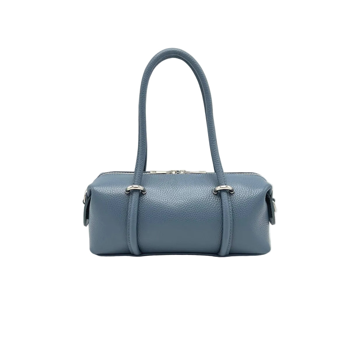 Blue handbag with a strap sur fond blanc