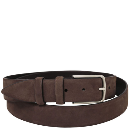 Leather Belts for men Marrone scuro / 95 cm Elegant nubuck leather belt 35mm | TL142534 San Rocco Italia