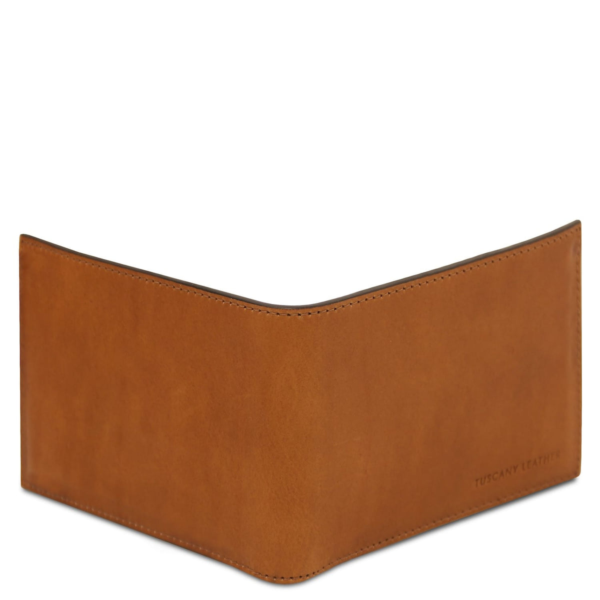Chiuso cuoio marrone portafoglio in pelle con bordo superiore curvo e Tuscany Leather breing