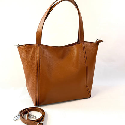 Siena – Borsa tote grande in pelle italiana martellata