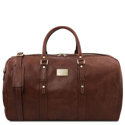 Leather Travel bags Brown Francoforte - Exclusive Leather Weekender Travel Bag | TL142338 San Rocco Italia