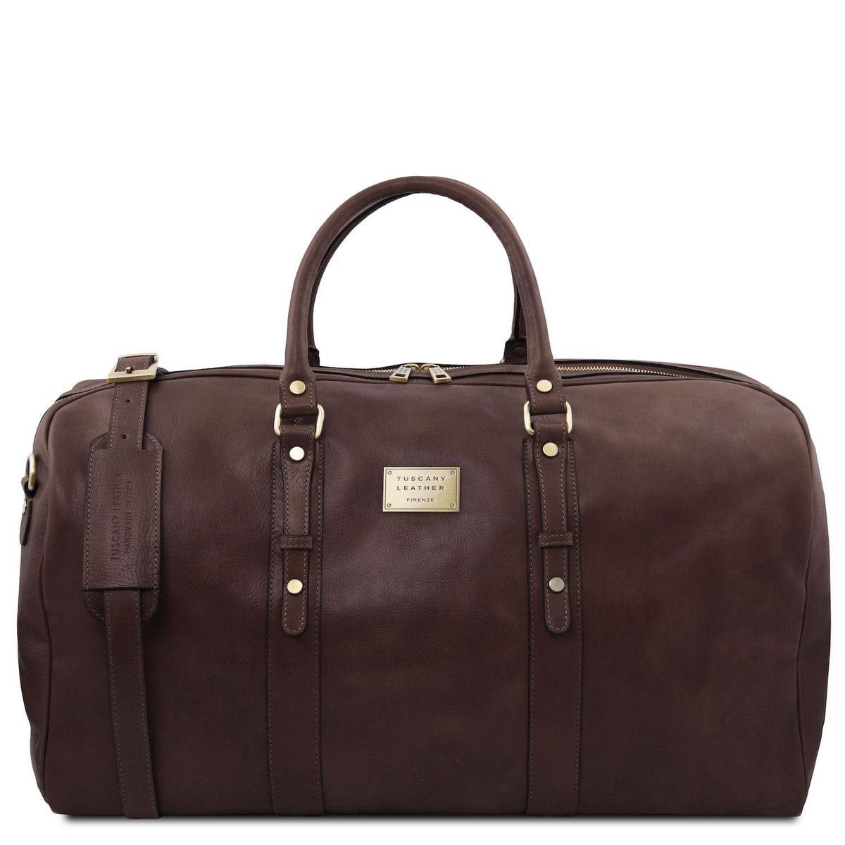 Leather Travel bags Dark Brown Francoforte - Exclusive Leather Weekender Travel Bag | TL142338 San Rocco Italia