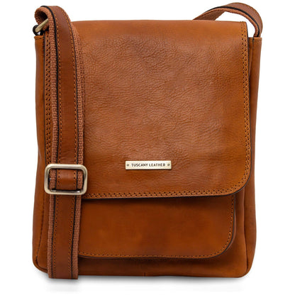 Borse da uomo in pelle Naturale Jimmy - Leather crossbody bag for men with front pocket | TL141407 San Rocco Italia