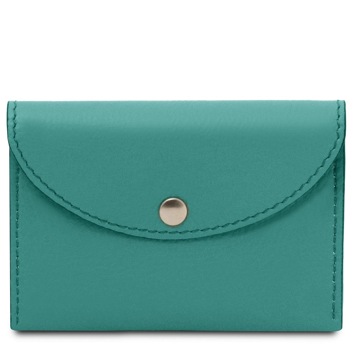Office leather accessories Turquoise Leather business card /  credit card holder  | TL142417 San Rocco Italia