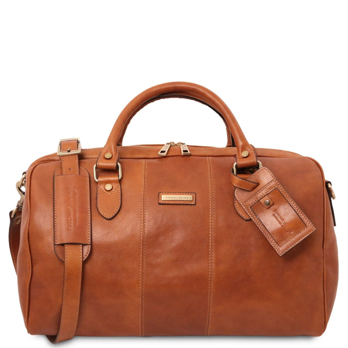Leather Travel bags Natural Lisbona - Travel leather duffel bag - Small size | TL141658 San Rocco Italia