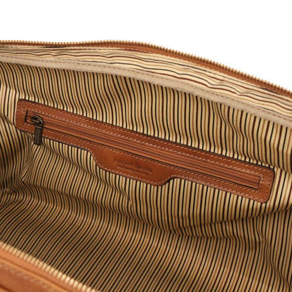 Leather Travel bags Lisbona - Travel leather duffel bag - Small size | TL141658 San Rocco Italia