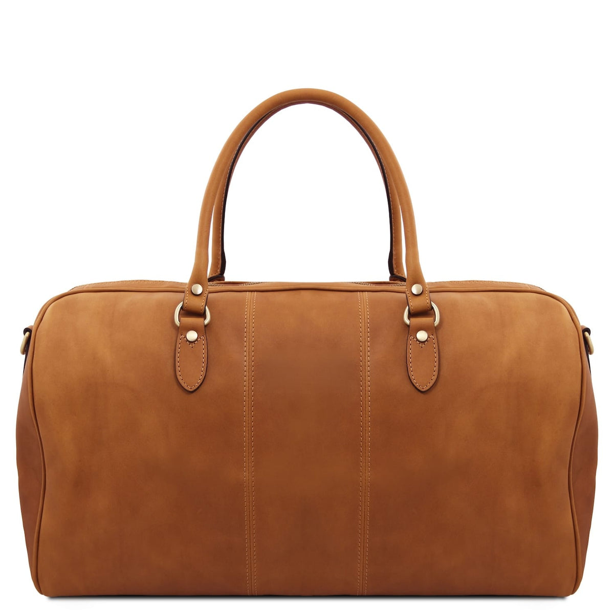 Lisbona large cuero travel leather duffle bag with dos asas superiores.