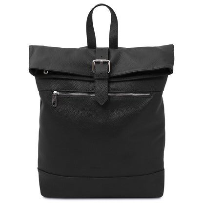Leather Backpacks Black London - Soft leather backpack | TL142502 San Rocco Italia
