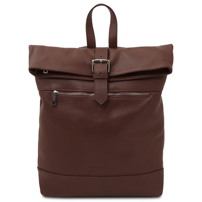 Leather Backpacks Coffee London - Soft leather backpack | TL142502 San Rocco Italia