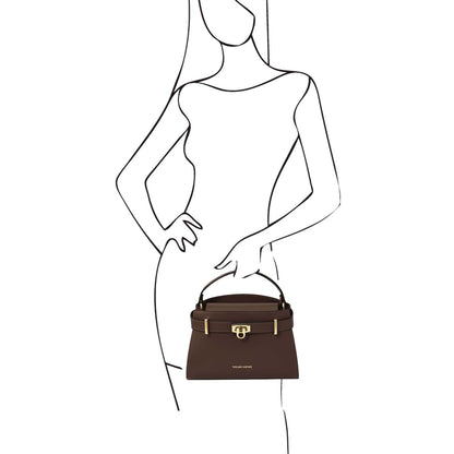 Leather handbags Maisy - Leather top handle bag in smooth leather | TL142459 San Rocco Italia