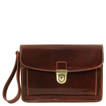 Leather bags for men Brown Max - Leather handy wrist bag for men | TL8075 San Rocco Italia