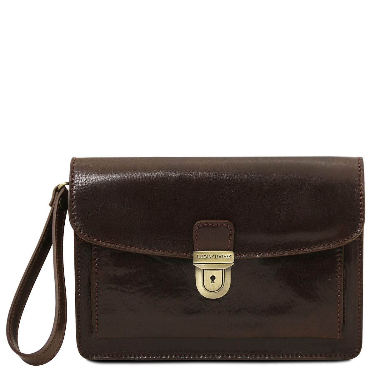 Leather bags for men Dark Brown Max - Leather handy wrist bag for men | TL8075 San Rocco Italia