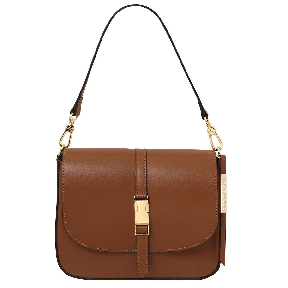 Leather shoulder bags Cognac Nausica - Italian leather shoulder bag | TL141598 San Rocco Italia