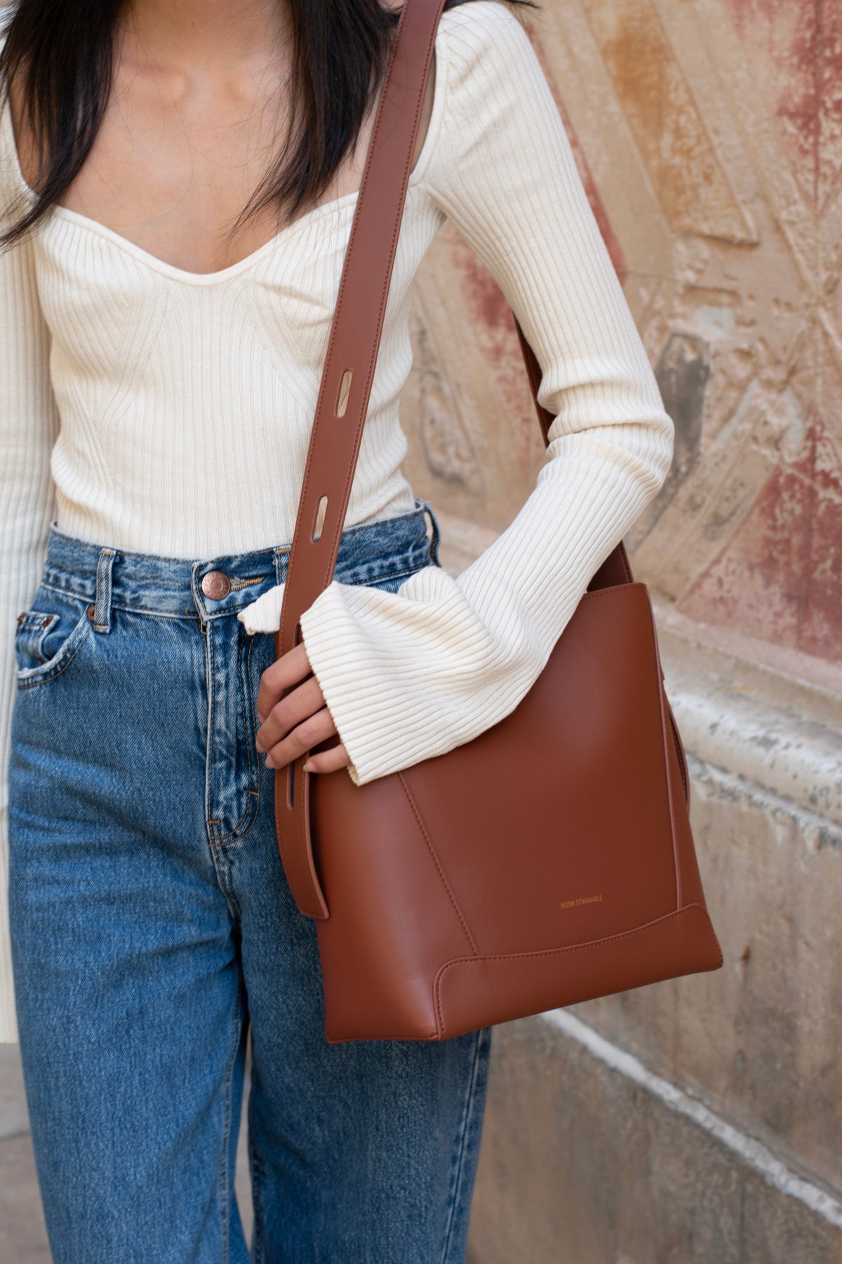Handbag & Wallet Accessoires Oli - Apple Leather Midi Shoulder Cross-body Bag Marron San Rocco Italia