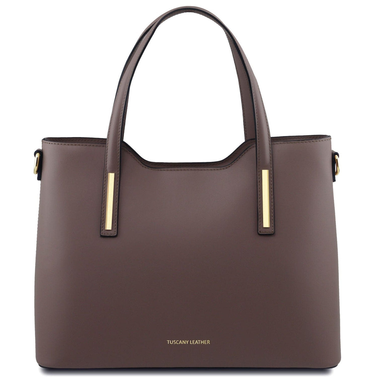 Borse a spalla in pelle Dark Taupe Olimpia - Borsa tote in pelle italiana | TL141412 San Rocco Italia