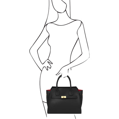 Leather handbags Origami - Leather tote | TL142466 San Rocco Italia