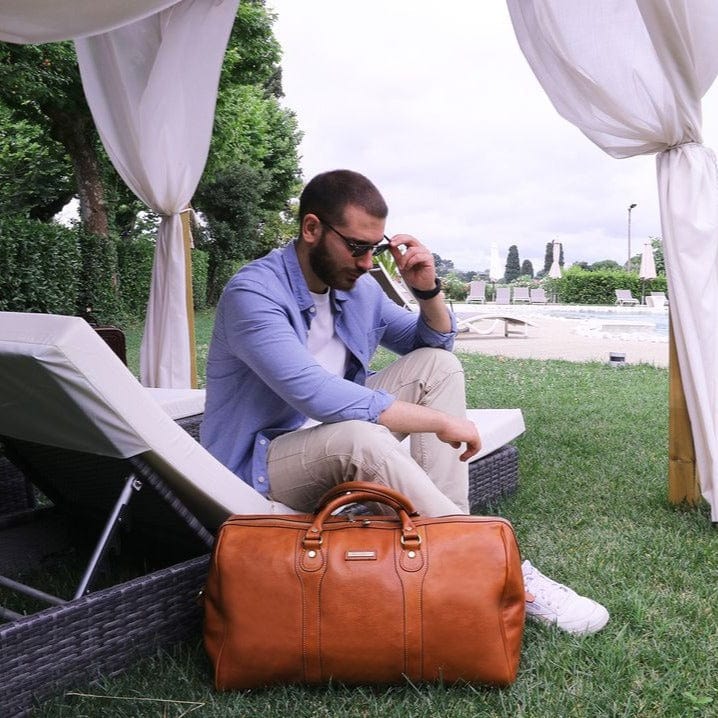 Leather Travel bags Oslo - Travel leather duffel bag - Weekender bag | TL141913 San Rocco Italia