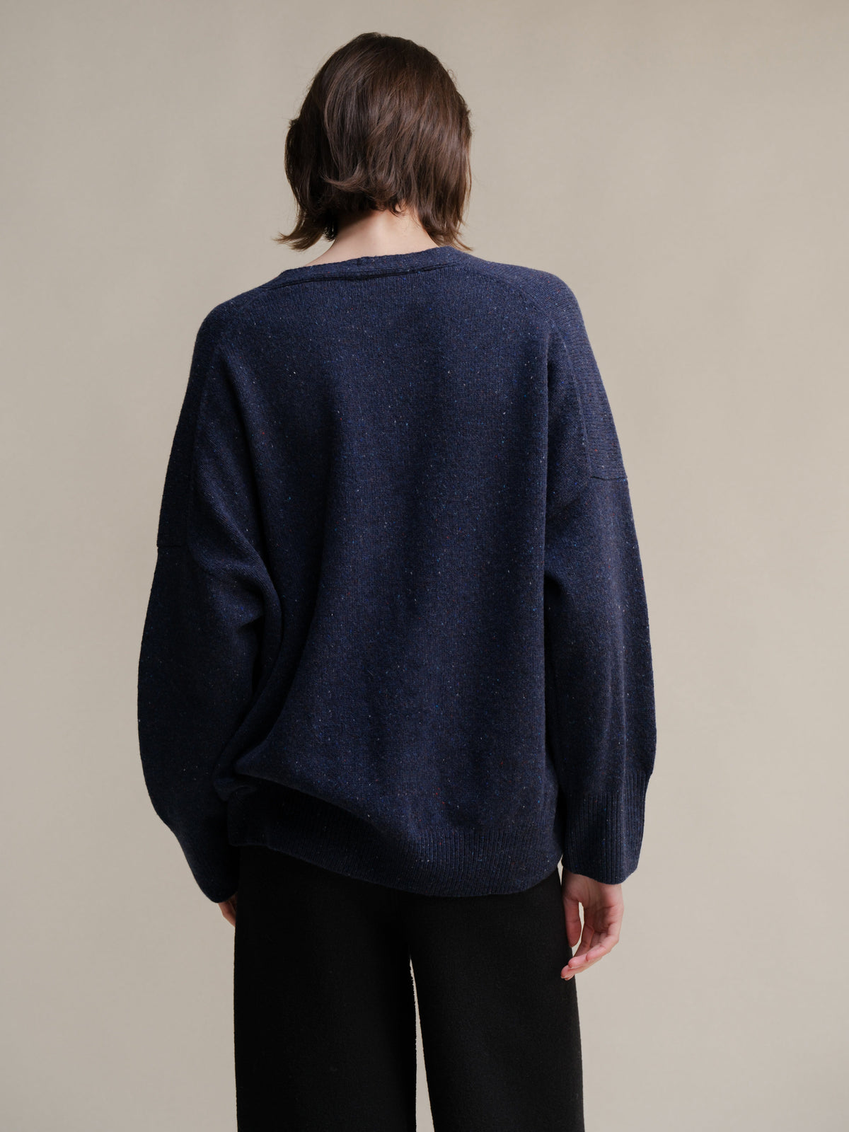 Malhas Cardigan oversized em tweed - Mistura de lã San Rocco Italia
