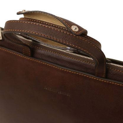 Leather briefcases Palermo - Italian leather 3-compartment briefcase for women | TL142452 San Rocco Italia