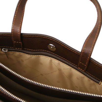 Leather briefcases Palermo - Italian leather 3-compartment briefcase for women | TL142452 San Rocco Italia