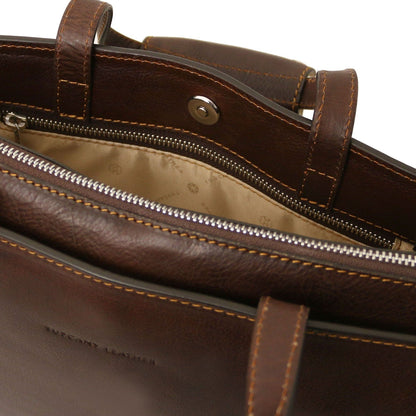 Leather briefcases Palermo - Italian leather 3-compartment briefcase for women | TL142452 San Rocco Italia