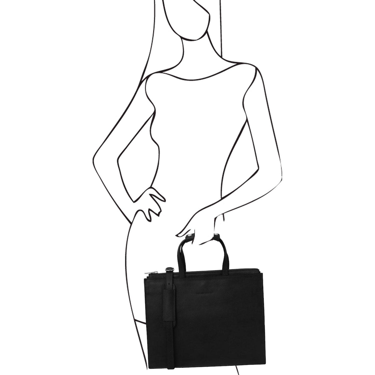 Leather briefcases Palermo - Italian leather 3-compartment briefcase for women | TL142452 San Rocco Italia