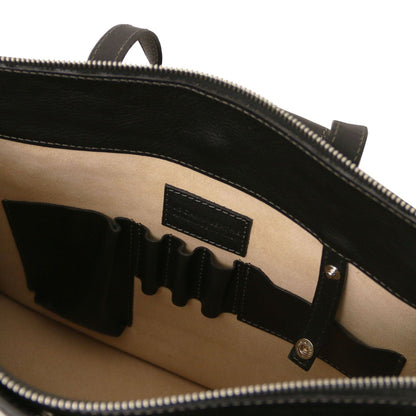 Leather briefcases Palermo - Italian leather 3-compartment briefcase for women | TL142452 San Rocco Italia