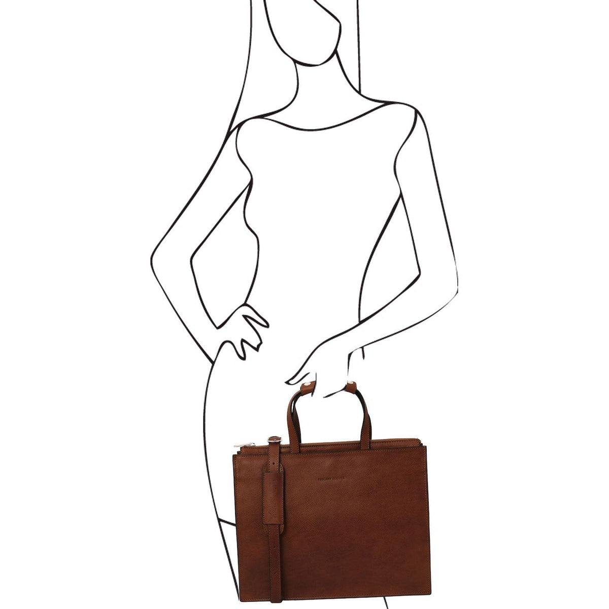 Leather briefcases Palermo - Italian leather 3-compartment briefcase for women | TL142452 San Rocco Italia