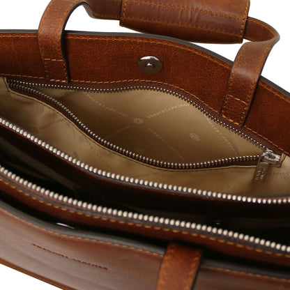 Leather briefcases Palermo - Italian leather 3-compartment briefcase for women | TL142452 San Rocco Italia