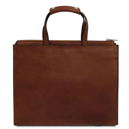 Leather briefcases Palermo - Italian leather 3-compartment briefcase for women | TL142452 San Rocco Italia