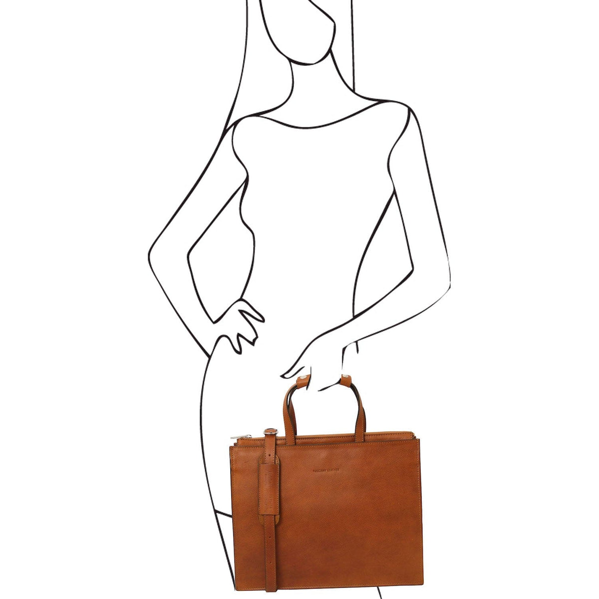 Leather briefcases Palermo - Italian leather 3-compartment briefcase for women | TL142452 San Rocco Italia