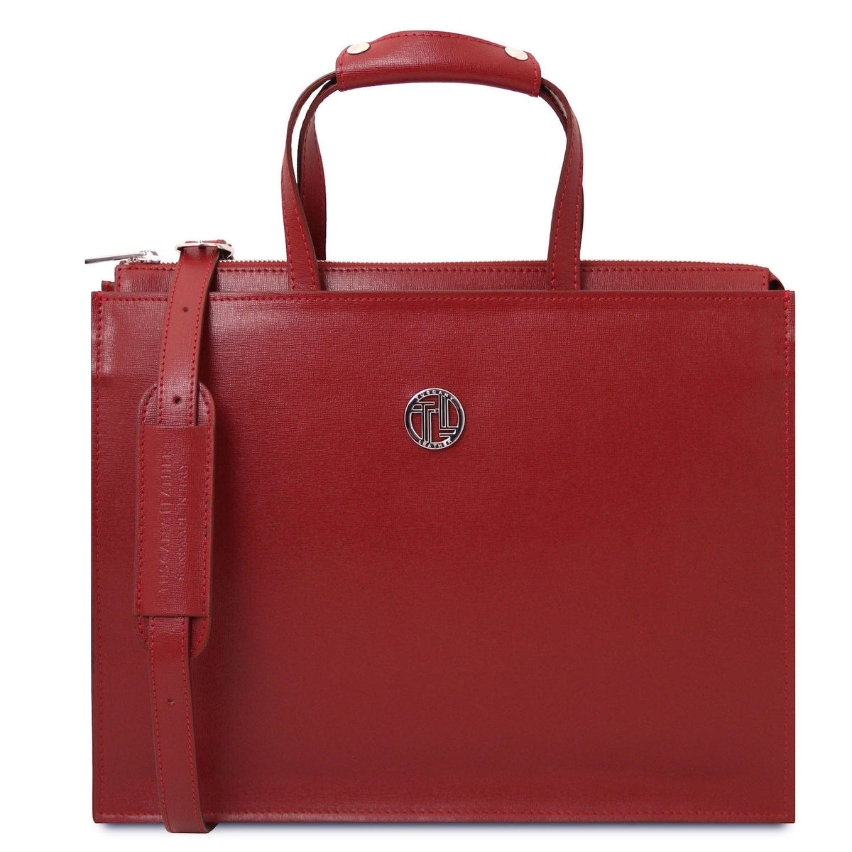 Leather briefcases Red Palermo - Saffiano Italian leather briefcase 3-compartment for women | TL141369 San Rocco Italia