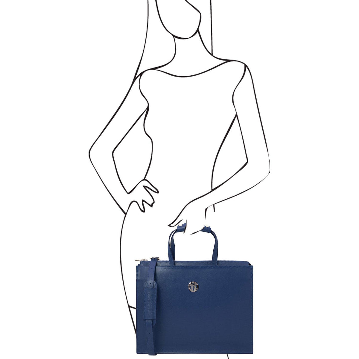 Leather briefcases Palermo - Saffiano Italian leather briefcase 3-compartment for women | TL141369 San Rocco Italia