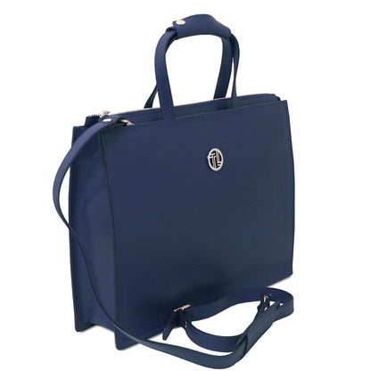 Leather briefcases Palermo - Saffiano Italian leather briefcase 3-compartment for women | TL141369 San Rocco Italia