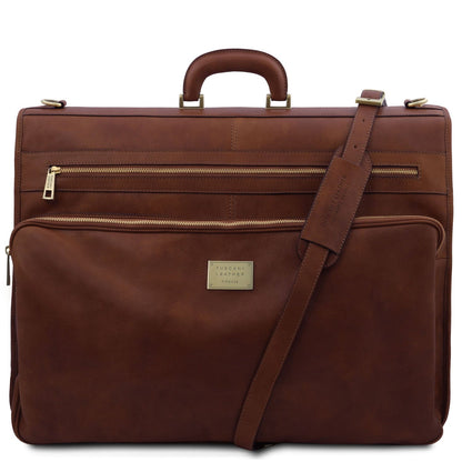 Leather garment bags Brown Papeete - Leather Garment Bag | TL142337 suiter bag San Rocco Italia