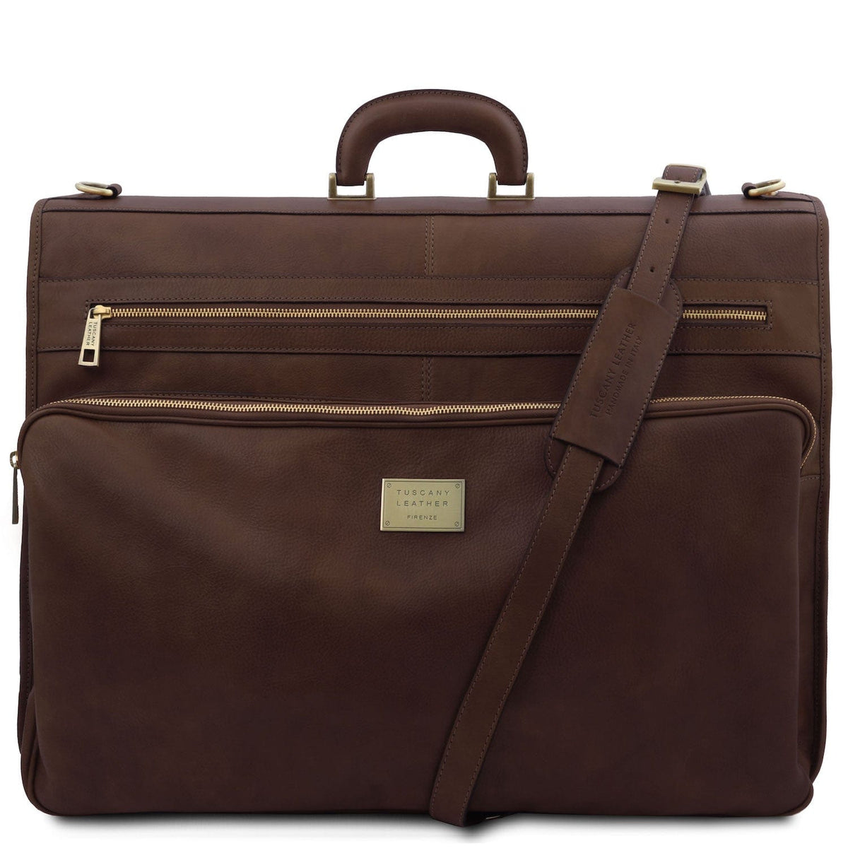 Leather garment bags Dark Brown Papeete - Leather Garment Bag | TL142337 suiter bag San Rocco Italia