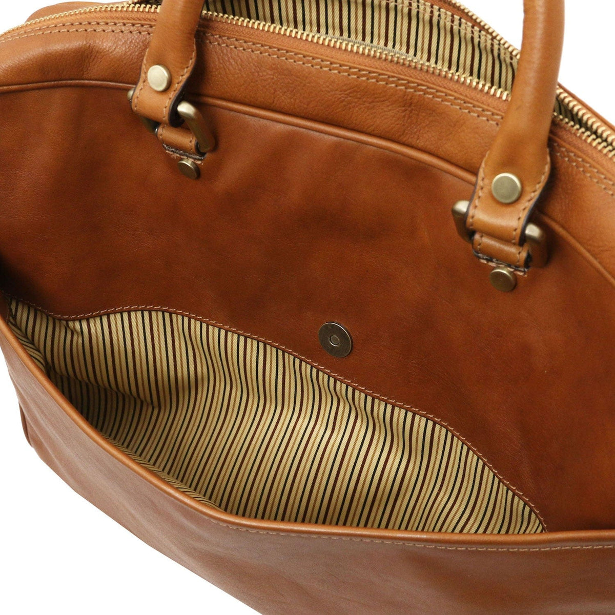 Leather laptop bags Pisa - Matte leather laptop briefcase with front pocket | TL142427 San Rocco Italia