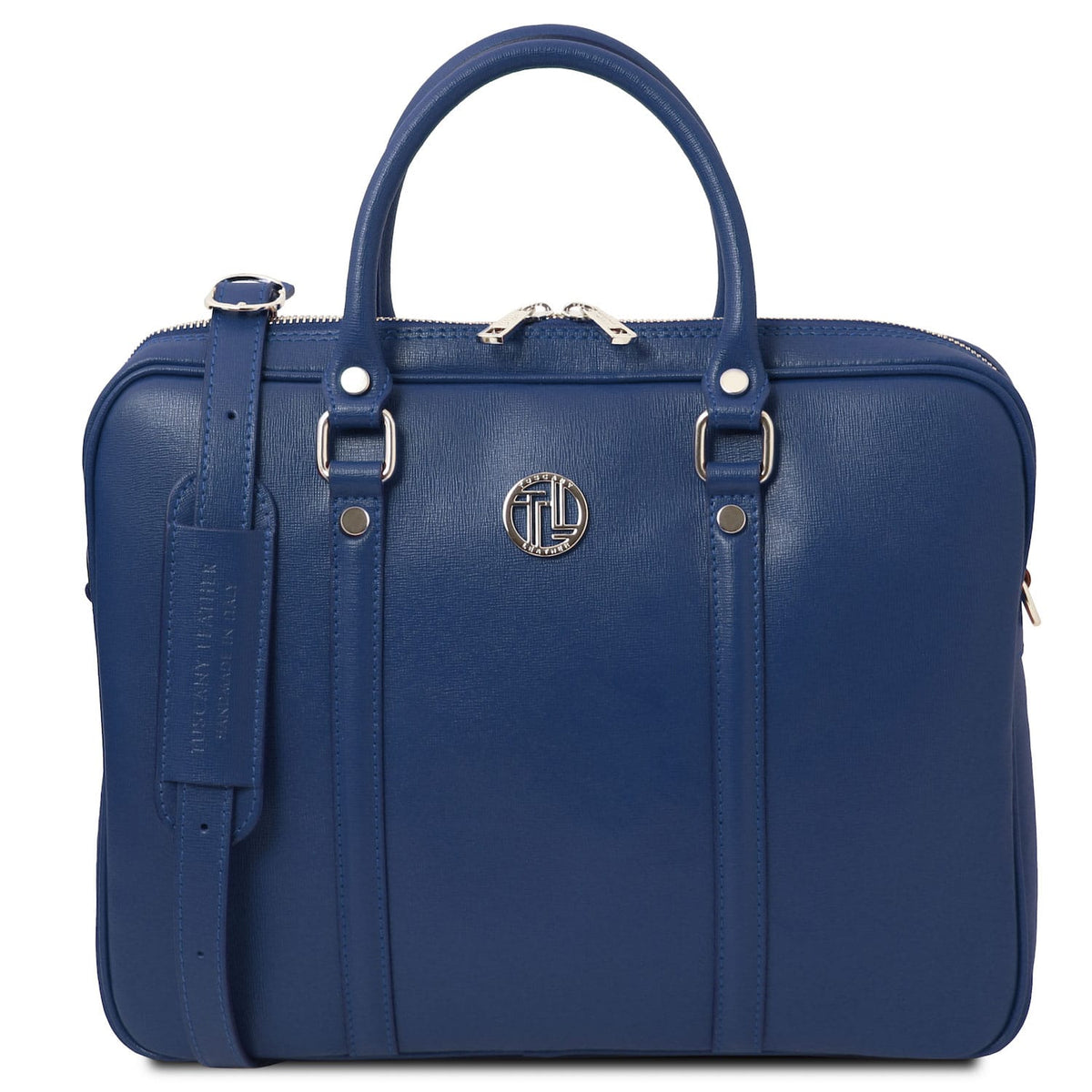Leather laptop bags Dark Blue Prato - Exclusive Saffiano leather laptop case | TL142453 San Rocco Italia
