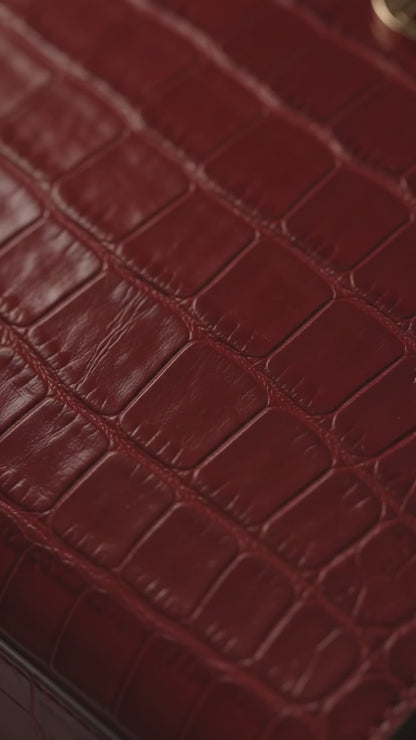 Croque – Bolso tote de piel con estampado de cocodrilo