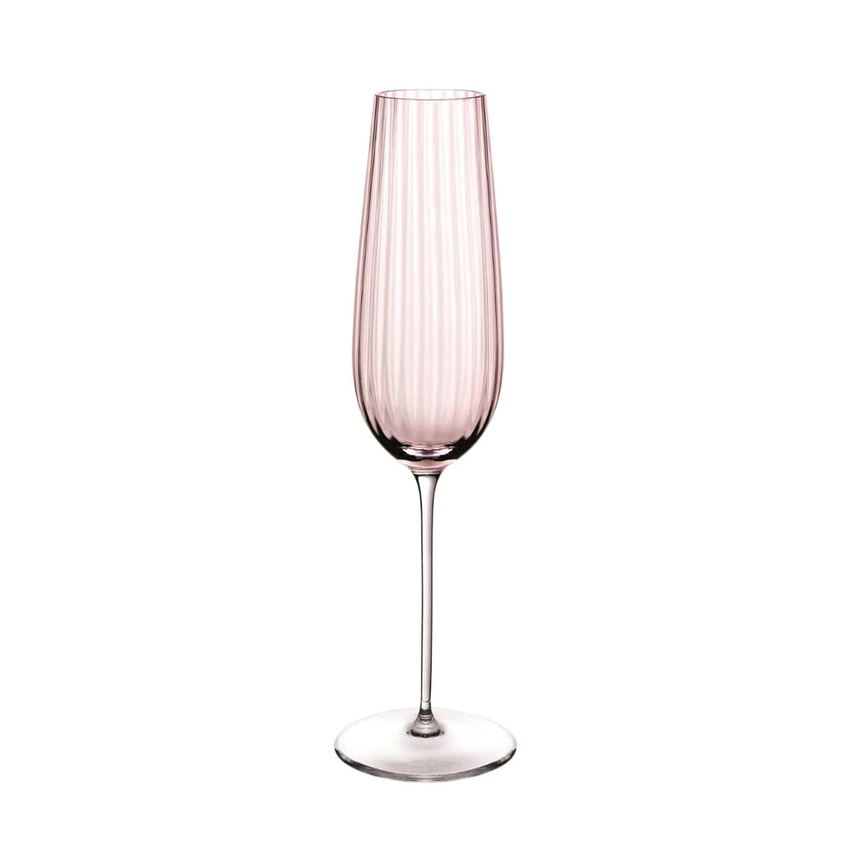 Dusty rose striped champagne flute from the Round Up set of two