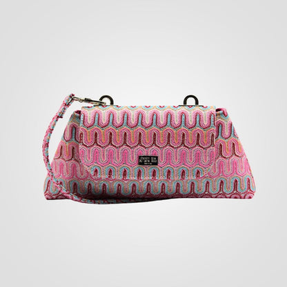 Clutches Fuchsia Baby Optical Glitter Bag San Rocco Italia
