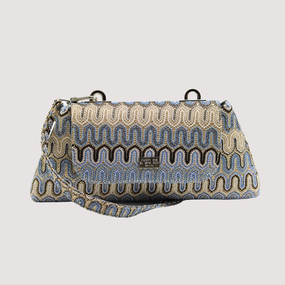Clutches Light Blue Baby Optical Glitter Bag San Rocco Italia