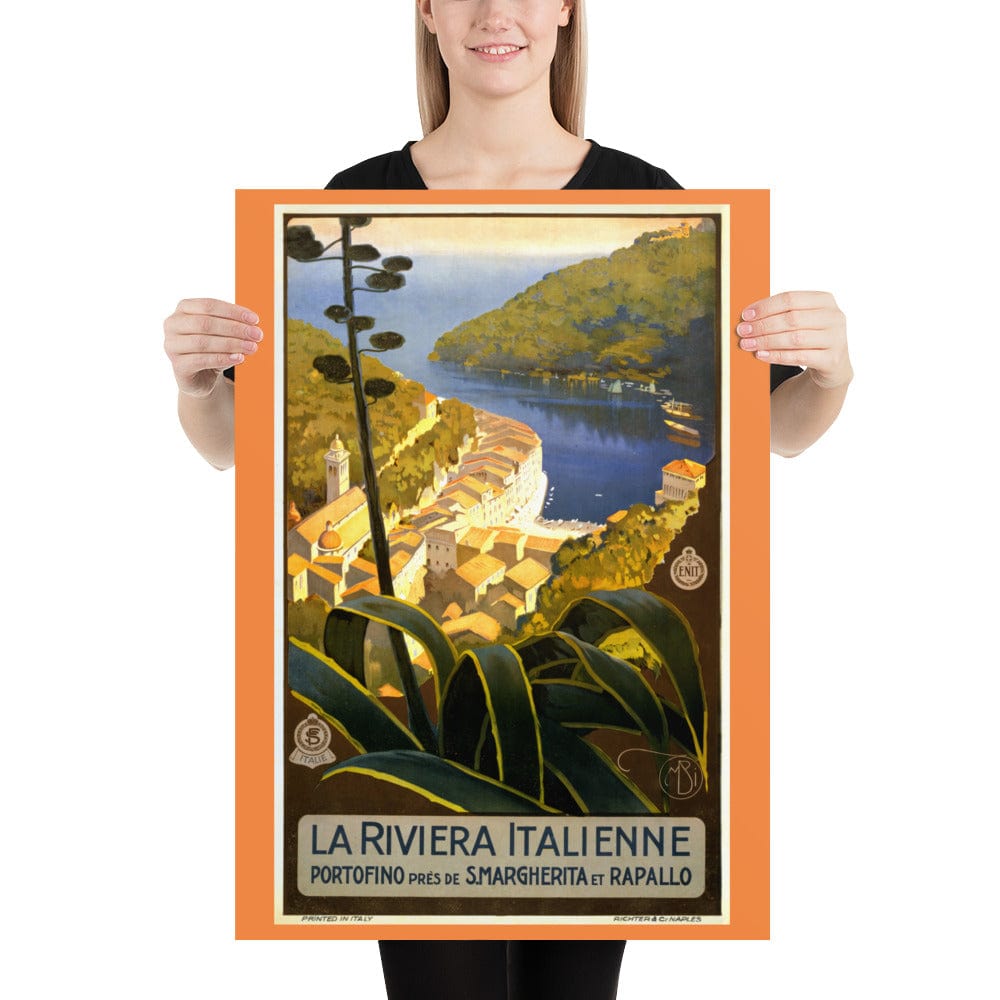 Decorazione 50×70 cm Poster La Riviera Italienne - Portofino San Rocco Italia