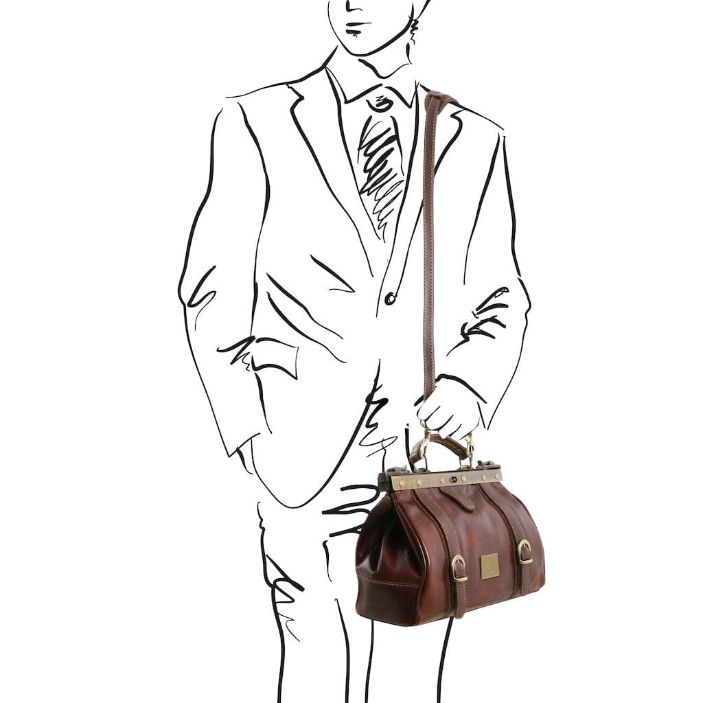 Doctor bags Monalisa - Doctor gladstone leather bag with front straps | TL10034 San Rocco Italia