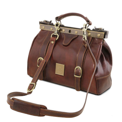 Doctor bags Monalisa - Doctor gladstone leather bag with front straps | TL10034 San Rocco Italia