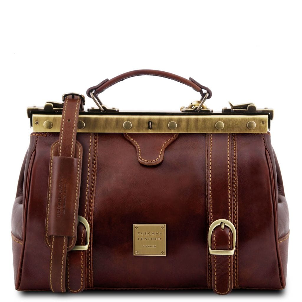 Doctor bags Brown Monalisa - Doctor gladstone leather bag with front straps | TL10034 San Rocco Italia