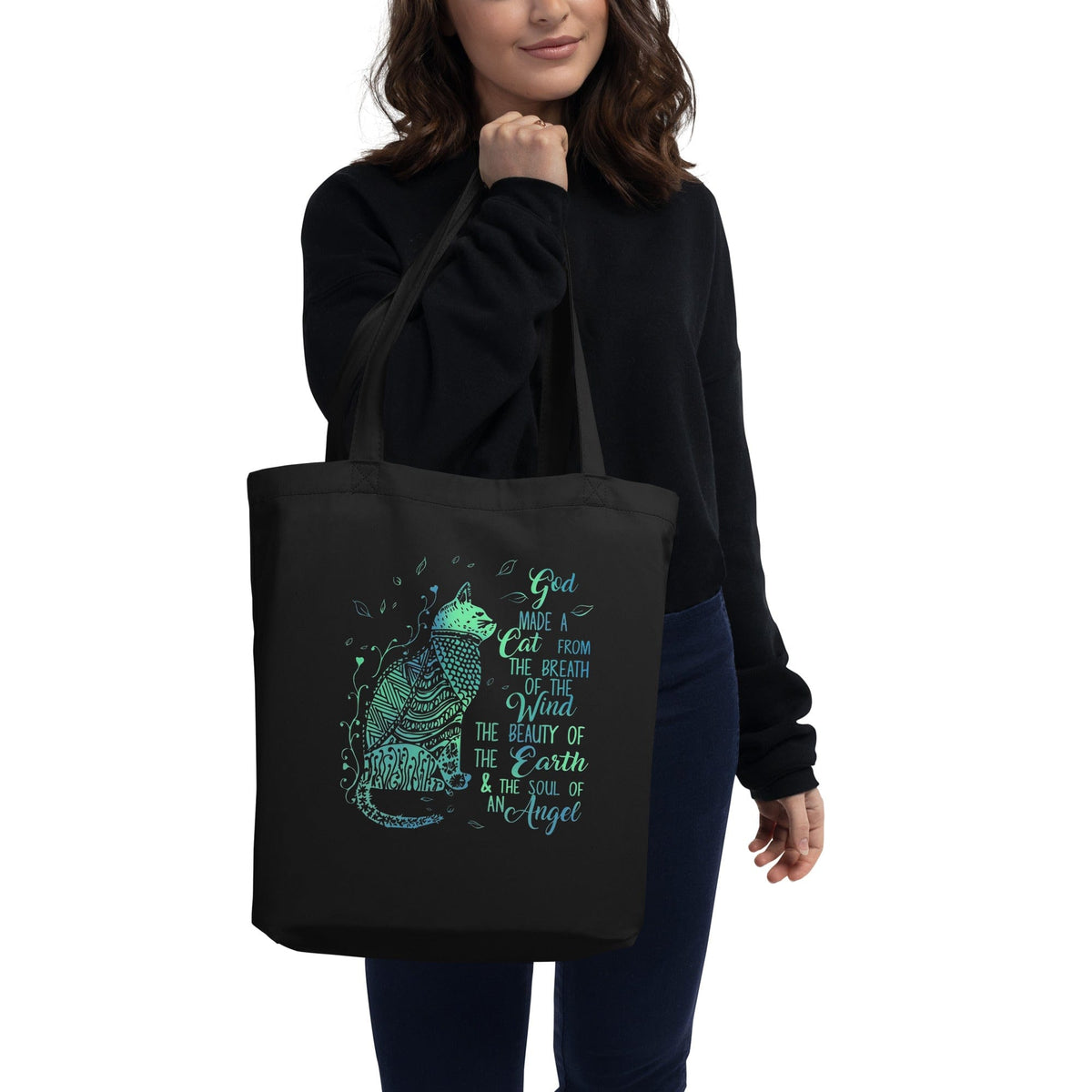 Handbags God Made Cats Eco Tote Bag - Made from 100% Organic Cotton San Rocco Italia